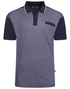 KAM Smart Mini Geo-Print Polo Black